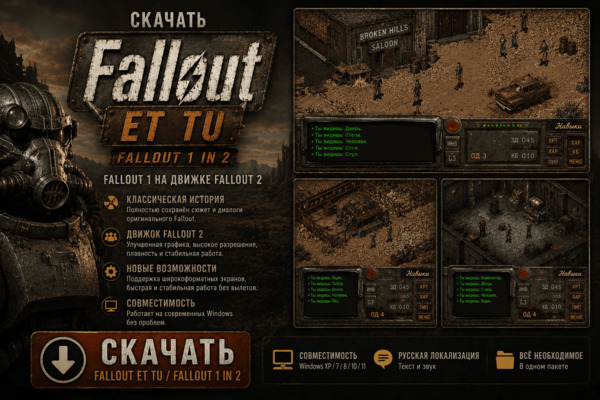 Скачать Fallout et tu / Fallout 1 in 2 — Fallout 1 на движке Fallout 2