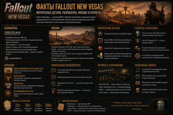 Факты Fallout New Vegas — интересные детали, разработка, Мохаве и секреты
