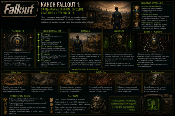 Канон Fallout 1: официальные события, Выходец, Создатель и Убежище 13