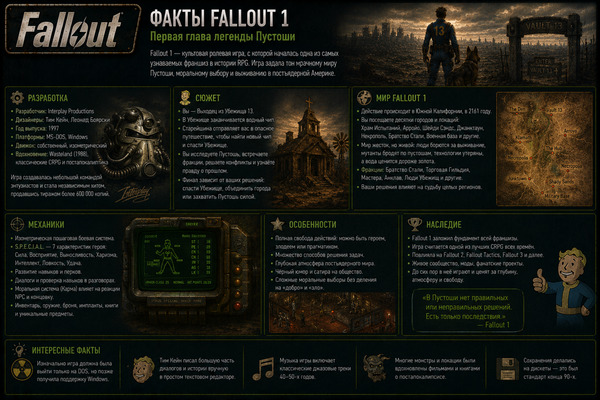 Факты Fallout 1: разработка, сюжет, мир, механики и наследие игры
