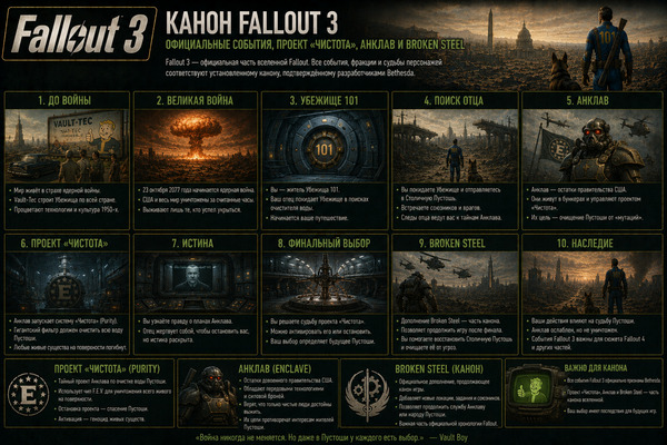 Канон Fallout 3: официальные события, Проект «Чистота», Анклав и Broken Steel