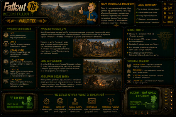 История Fallout 76 — Убежище 76, Аппалачия, День Возрождения и Братство Стали