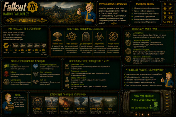 Канон Fallout 76 — официальный статус, Аппалачия, Убежище 76 и обновления