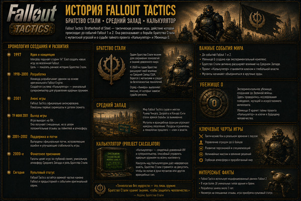 История Fallout Tactics — Братство Стали, Средний Запад и Калькулятор
