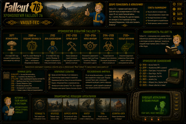 Хронология Fallout 76 — даты, Убежище 76, Аппалачия, Wastelanders и Братство Стали