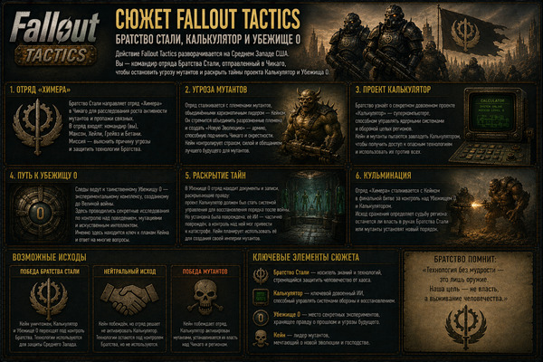 Сюжет Fallout Tactics — Братство Стали, Калькулятор и Убежище 0