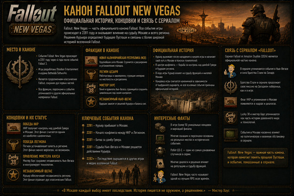 Канон Fallout New Vegas — официальная история, концовки и связь с сериалом