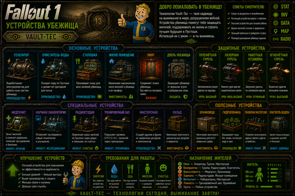Устройства Fallout 1 — технологии, терминалы, приборы и полезные механизмы