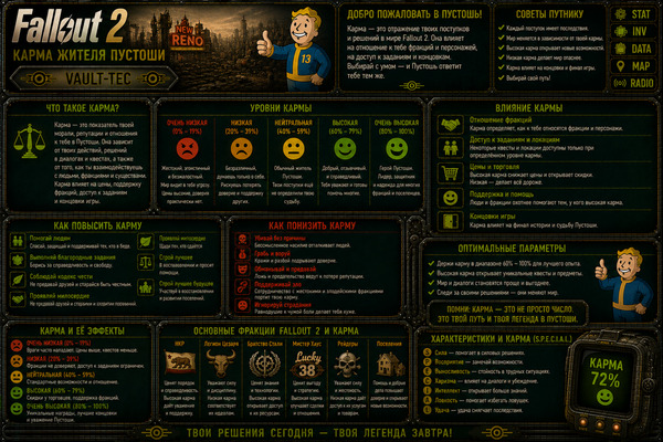 Карма персонажа Fallout 2 — репутация, поступки и последствия выбора