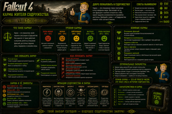 Карма персонажа Fallout 4 — репутация, поступки и последствия выбора