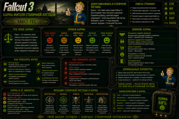 Карма персонажа Fallout 3 — репутация, поступки и последствия выбора