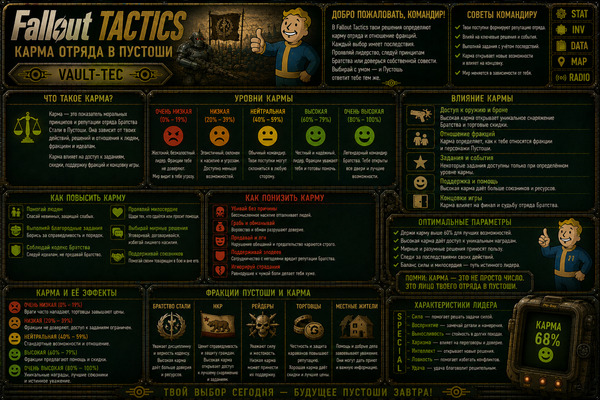 Карма персонажа Fallout Tactics — репутация, поступки и последствия выбора