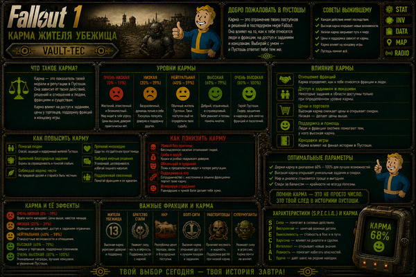 Карма персонажа Fallout 1 — репутация, поступки и последствия выбора