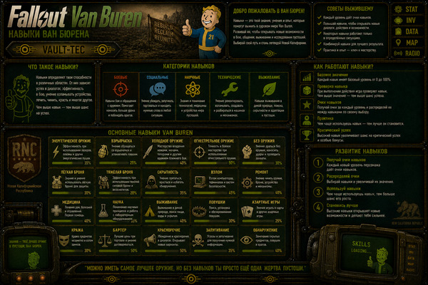 Навыки персонажа Fallout Van Buren — умения, прокачка и развитие героя