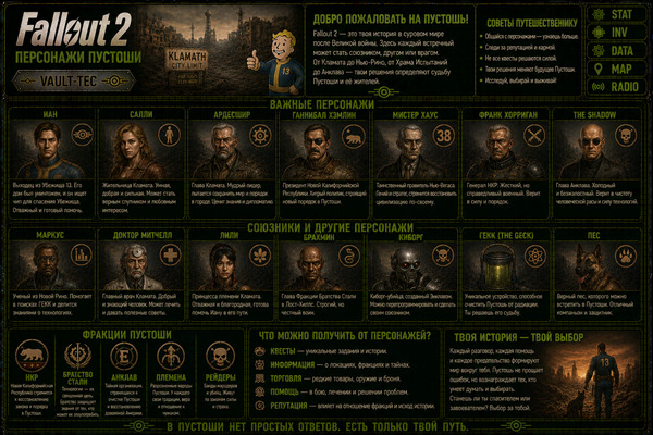 Персонажи Fallout 2 — герои, спутники, NPC и жители пустоши