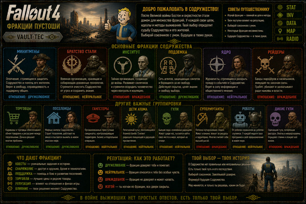 Организации Fallout 4 — фракции, группировки и силы Содружества