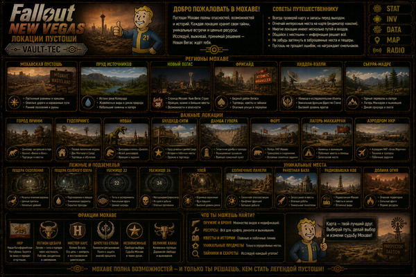 Локации Fallout New Vegas — города, казино, убежища и места Мохаве