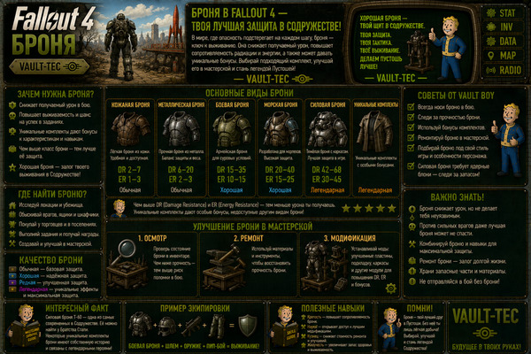 Броня Fallout 4 — силовая броня, защита, модификации и экипировка