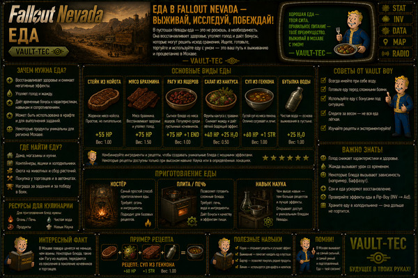 Еда Fallout Nevada — продукты, здоровье и выживание в пустоши