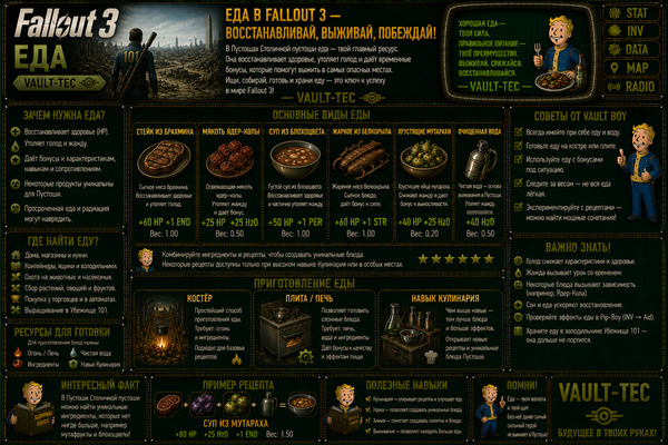 Еда Fallout 3 — продукты, здоровье, радиация и выживание