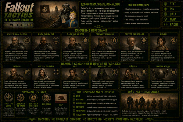 Персонажи Fallout Tactics — бойцы, командиры, NPC и жители пустоши