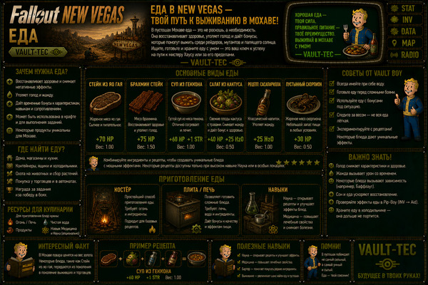 Еда Fallout New Vegas — продукты, здоровье, радиация и выживание