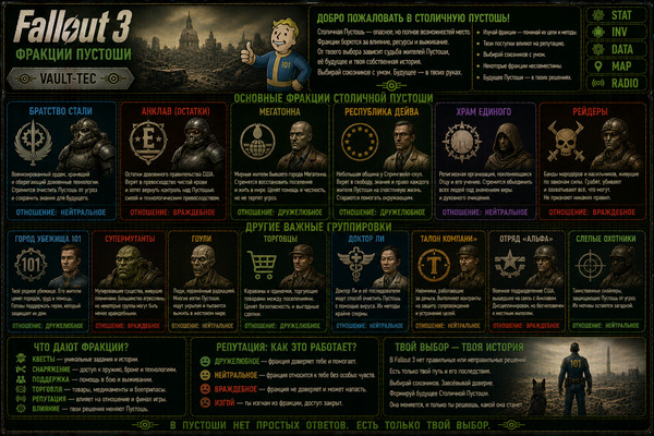 Организации Fallout 3 — фракции, группировки и силы Столичной пустоши