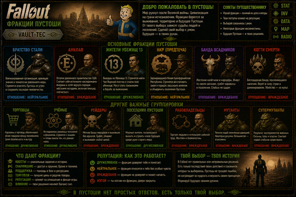 Организации Fallout 1 — фракции, группировки и силы пустоши