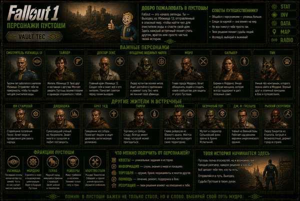 Персонажи Fallout 1 — герои, спутники, NPC и жители пустоши