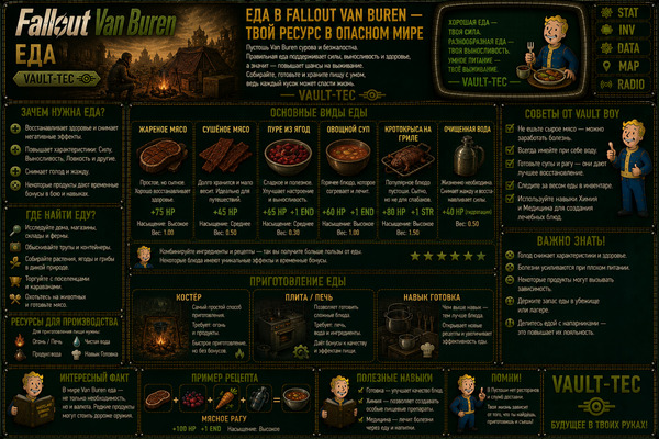 Еда Fallout Van Buren — продукты, здоровье и выживание в пустоши