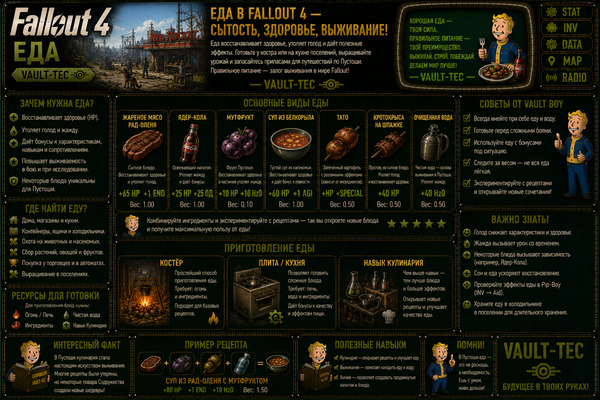 Еда Fallout 4 — продукты, здоровье, радиация и выживание