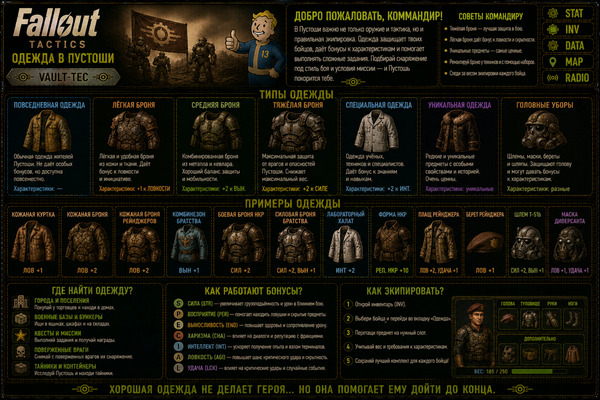Одежда Fallout Tactics — костюмы, экипировка и внешний вид бойцов