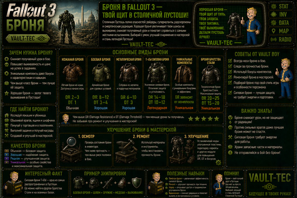 Броня Fallout 3 — силовая броня, защита и экипировка героя