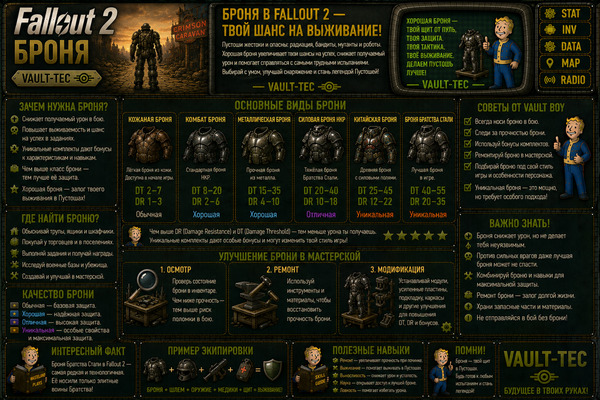 Броня Fallout 2 — защита, силовая броня и экипировка героя