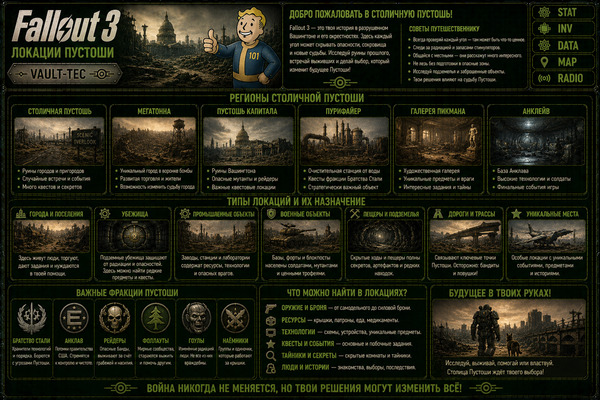 Локации Fallout 3 — города, убежища, руины и места Столичной пустоши