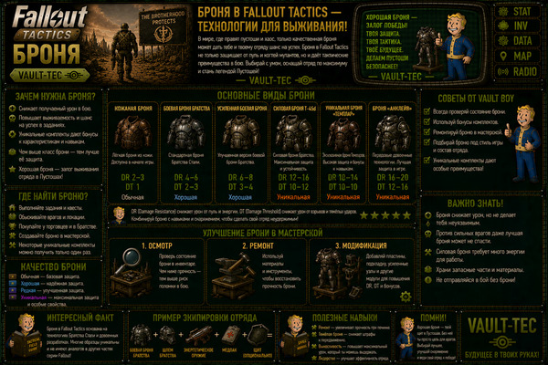 Броня Fallout Tactics — защита бойцов, силовая броня и экипировка