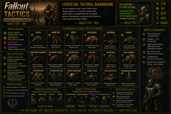 Существа Fallout Tactics — мутанты, звери, монстры и враги отряда