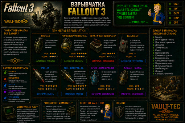 Взрывчатка Fallout 3 — гранаты, мины, взрывы и тактика боя