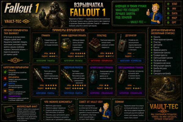 Взрывчатка Fallout 1 — гранаты, динамит, взрывы и тактика боя