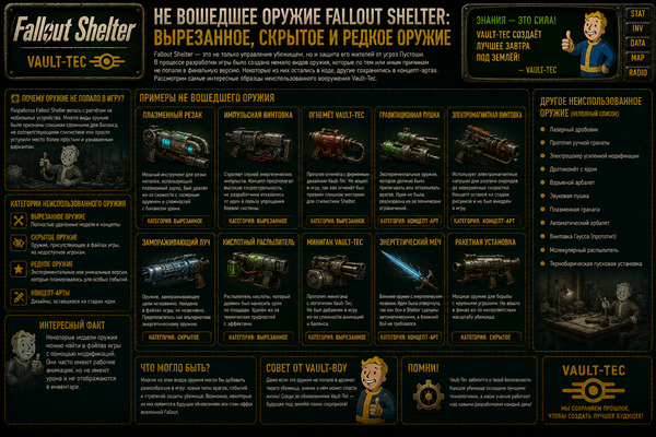 Не вошедшее оружие Fallout Shelter — вырезанное, скрытое и редкое оружие