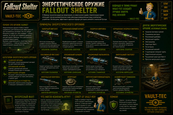 Энергетическое оружие Fallout Shelter — лазерные пушки, плазма и урон жителей