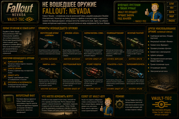 Не вошедшее оружие Fallout Nevada — вырезанное, скрытое и редкое оружие