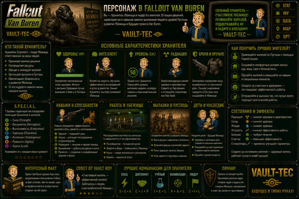 Основные характеристики Fallout Van Buren — SPECIAL, параметры и развитие персонажа