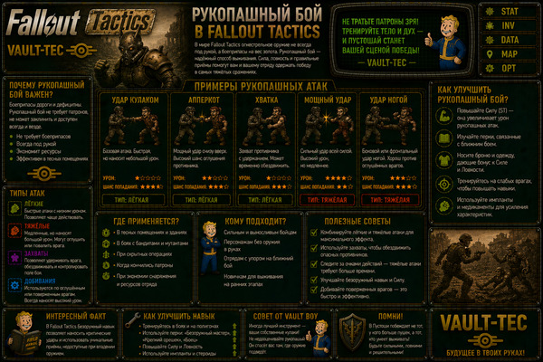 Без оружия Fallout Tactics — рукопашный бой, кастеты и развитие бойца