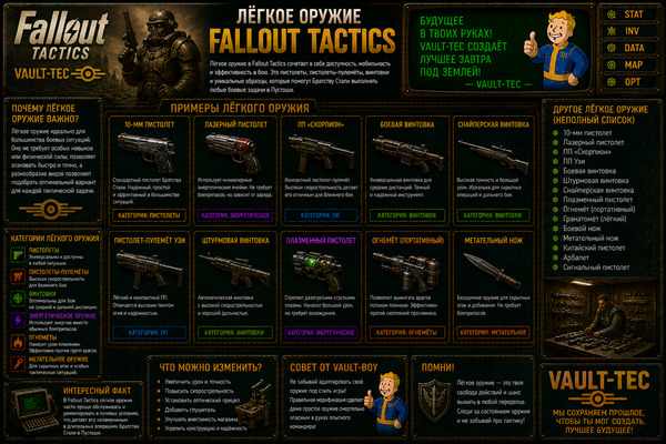 Легкое оружие Fallout Tactics — пистолеты, винтовки, дробовики и Small Guns