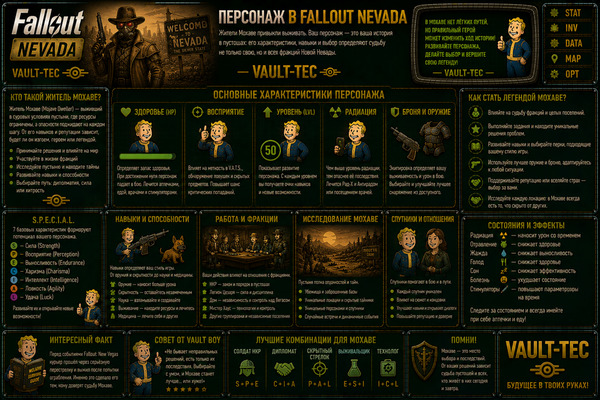Основные характеристики Fallout Nevada — SPECIAL, параметры и развитие персонажа