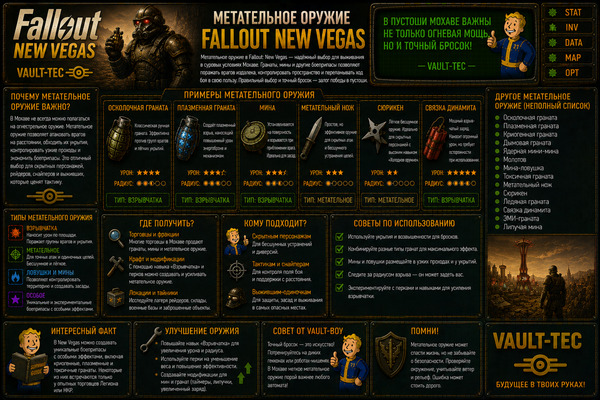 Метательное оружие Fallout New Vegas — гранаты, мины и тактика боя