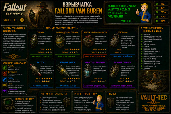 Взрывчатка Fallout Van Buren — гранаты, заряды и тактика подрыва