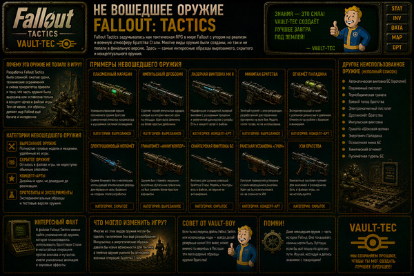 Не вошедшее оружие Fallout Tactics — вырезанное, скрытое и редкое оружие