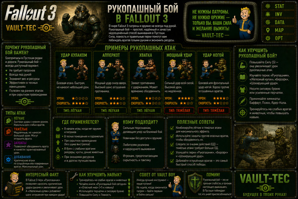 Без оружия Fallout 3 — рукопашный бой, кастеты и прокачка бойца